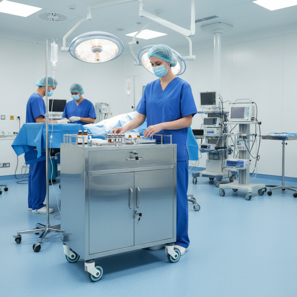 B22 Stainless Steel Anesthesia Trolley