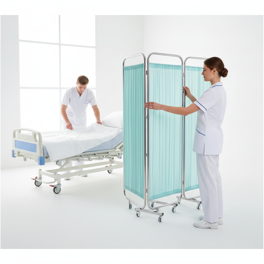 E12 Stainless Steel Quadruple Folding Screen