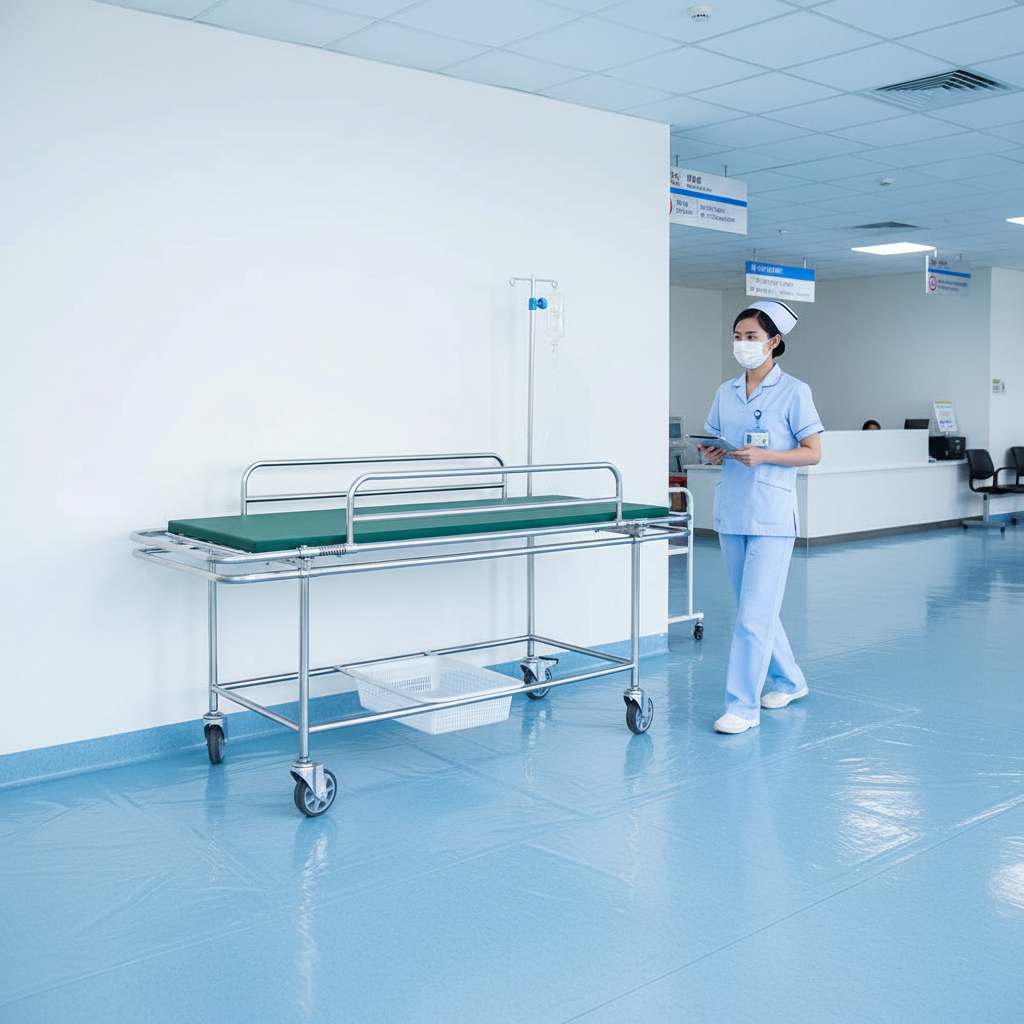 B02 Stainless Steel Stretcher Trolley