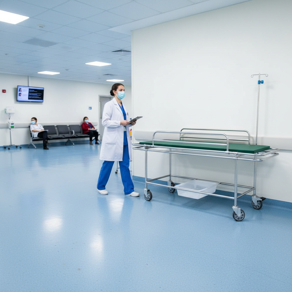 B02 Stainless Steel Stretcher Trolley