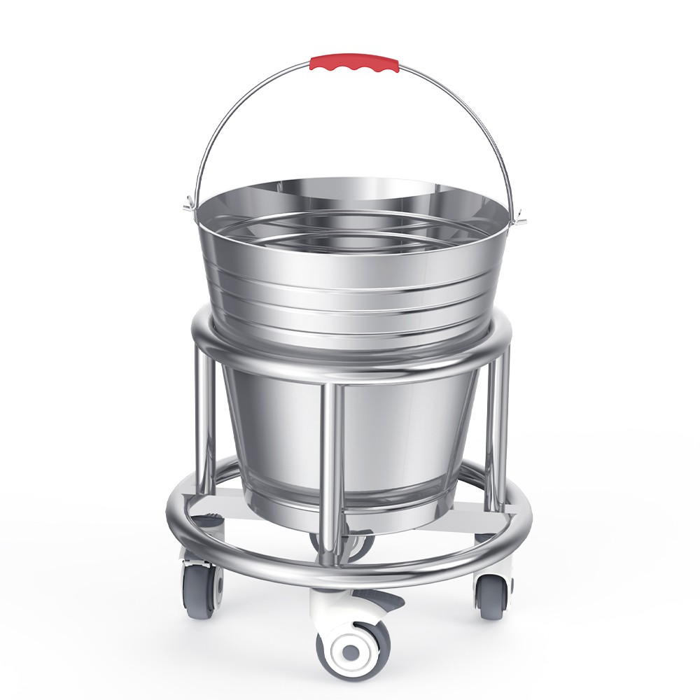 B34 Stainless Steel Mobile Pedal Waste Bin