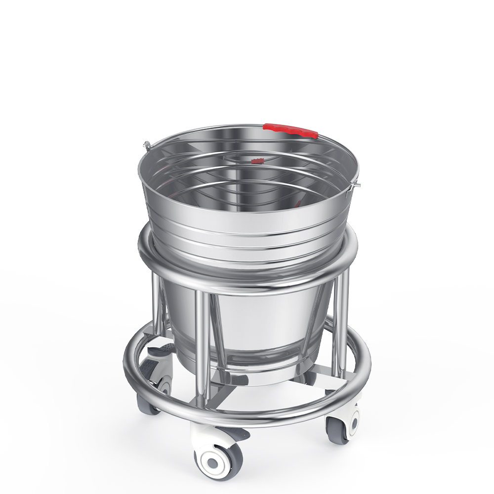 B34 Stainless Steel Mobile Pedal Waste Bin