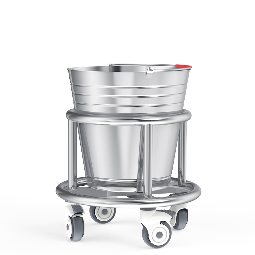 B34 Stainless Steel Mobile Pedal Waste Bin