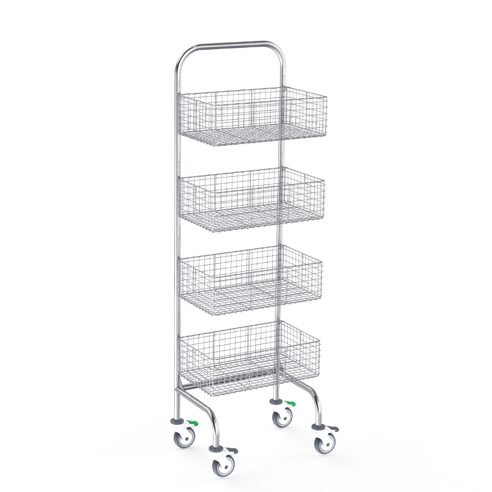 B42A Stainless Steel Mesh Basket Trolley