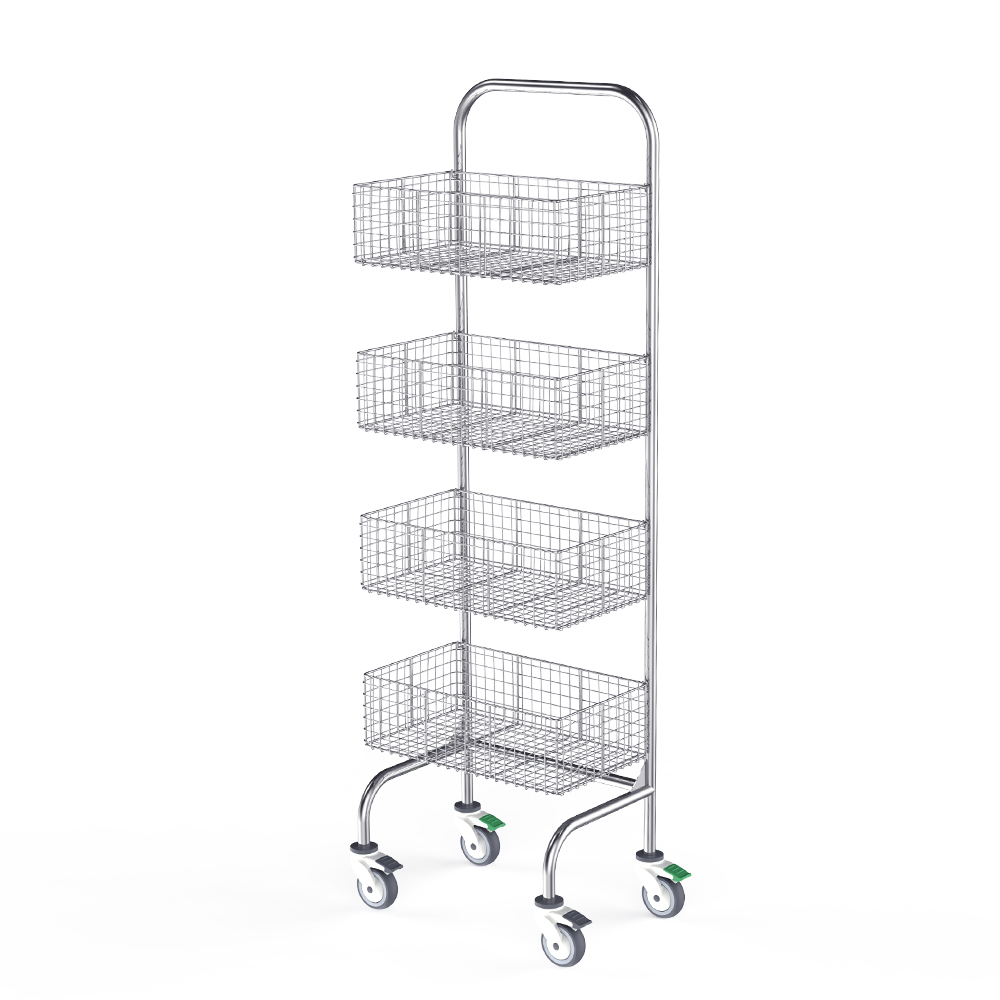 B42A Stainless Steel Mesh Basket Trolley