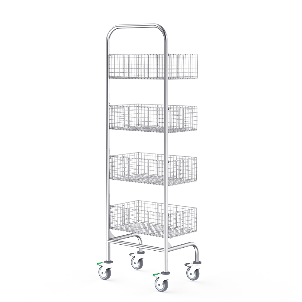 B42A Stainless Steel Mesh Basket Trolley