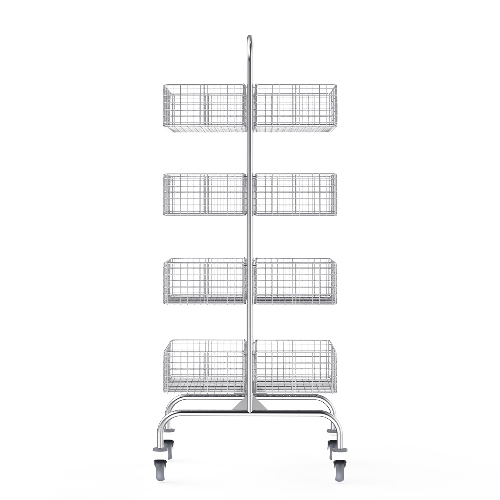 B42B Stainless Steel Double-sided Mesh Basket Trolley